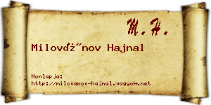 Milovánov Hajnal névjegykártya
